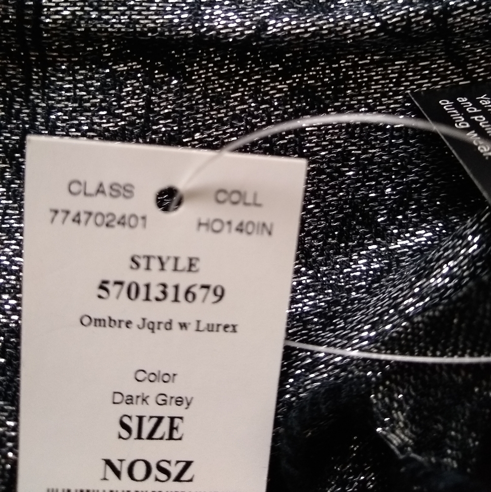 New 🎀 WHBM paisley dark grey metallic lurex ombre jacquard - Picture 7 of 7